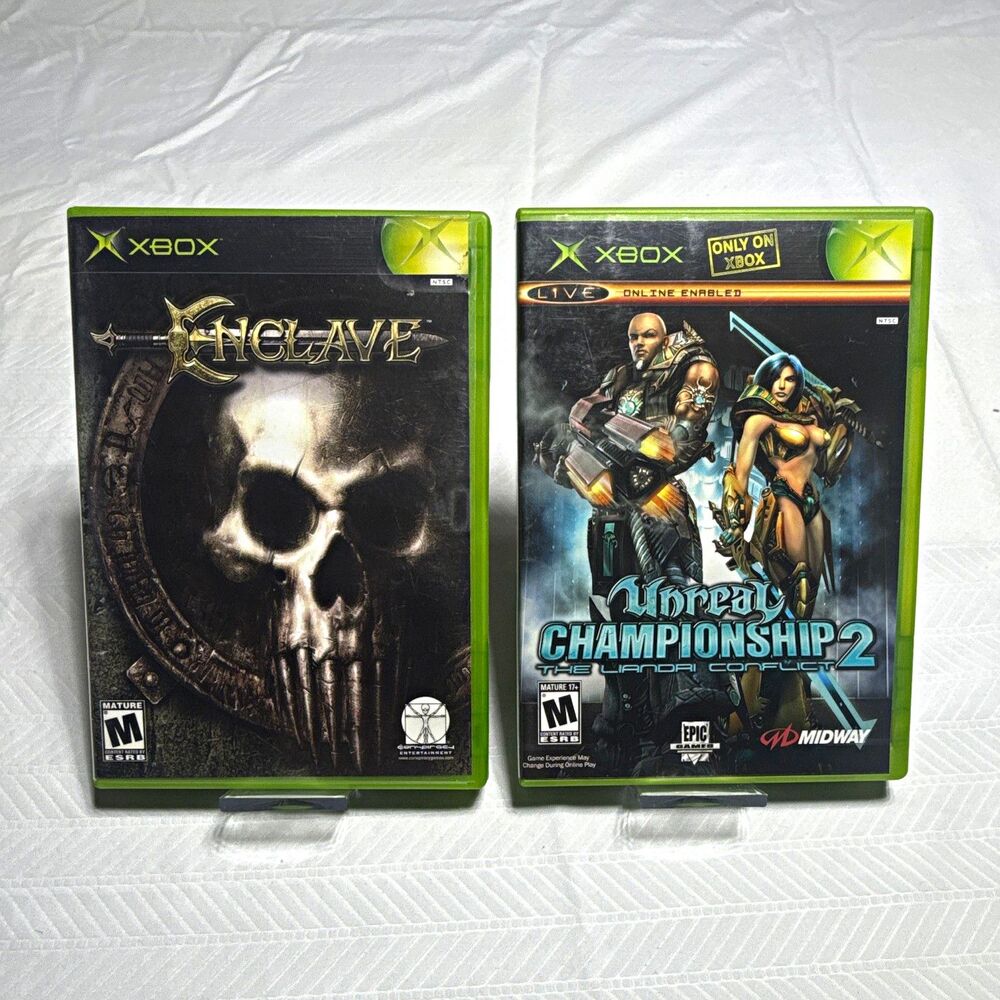 Microsoft Xbox Lot of 2 Games: Enclave & Unreal Championship 2 w/ Manuals